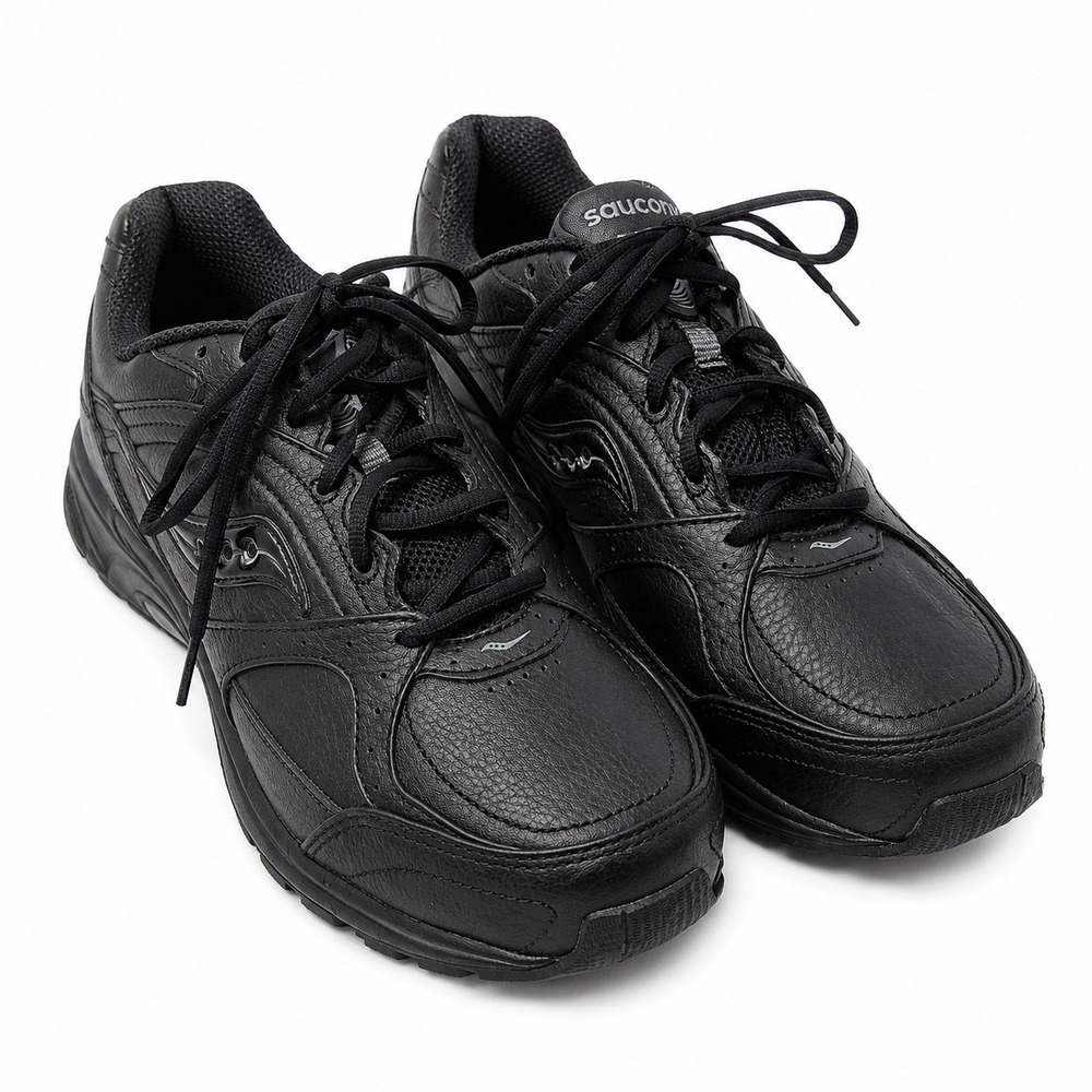 SAUCONY ProGrid Integrity ST2 Walking Shoe Women Sz 9.5 (2E) Triple Black Comfy